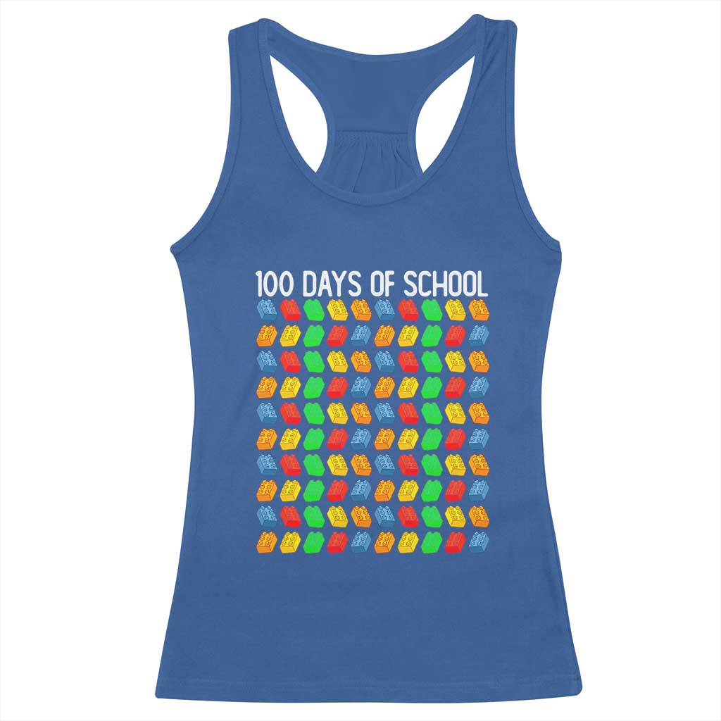 Master Builder 100 Days of School Racerback Tank Top Funny Toy Building Blocks Gift TS01 Royal Blue Print Your Wear