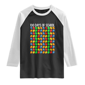 Master Builder 100 Days of School Raglan Shirt Funny Toy Building Blocks Gift TS01 Black White Print Your Wear