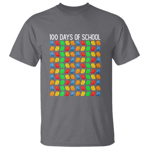 Funny 100 Days of School T Shirt Master Builder Building Blocks TS01 Charcoal Print Your Wear