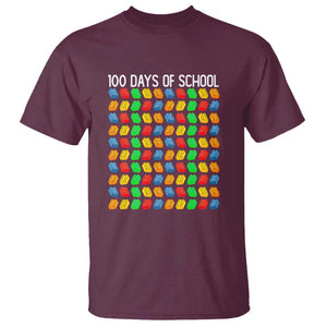 Funny 100 Days of School T Shirt Master Builder Building Blocks TS01 Maroon Print Your Wear