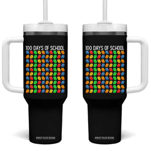 Master Builder 100 Days of School Tumbler With Handle Funny Toy Building Blocks Gift TS01 One Size: 40 oz Black Print Your Wear