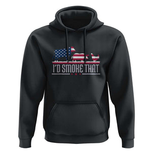 4th July I'd Smoke That Patriot BBQ Barbeque Cook Chef Hoodie TS01 Black Print Your Wear