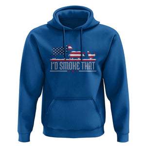 4th July I'd Smoke That Patriot BBQ Barbeque Cook Chef Hoodie TS01 Royal Blue Print Your Wear