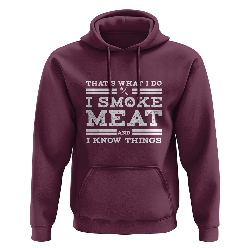 Funny Pitmaster Hoodie I Smoke Meat BBQ Smoker Grill Gift TS01 Maroon Print Your Wear