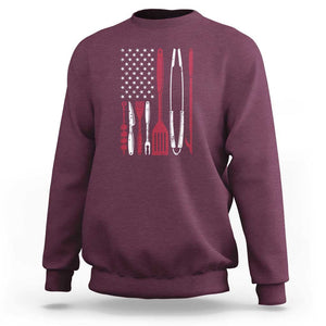 BBQ Smoking Sweatshirt Barbecue Chef Smoking Tools Grilling Pit Master TS01 Maroon Print Your Wear