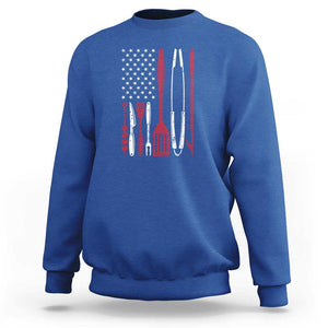 BBQ Smoking Sweatshirt Barbecue Chef Smoking Tools Grilling Pit Master TS01 Royal Blue Print Your Wear