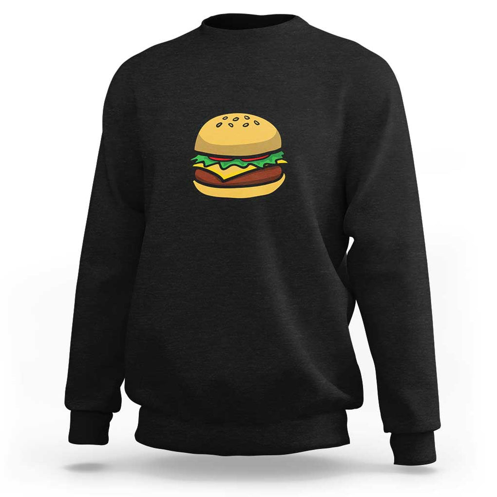 Hamburger Cheese BBQ Sweatshirt Cheeseburger Emoticon TS01 Black Print Your Wear