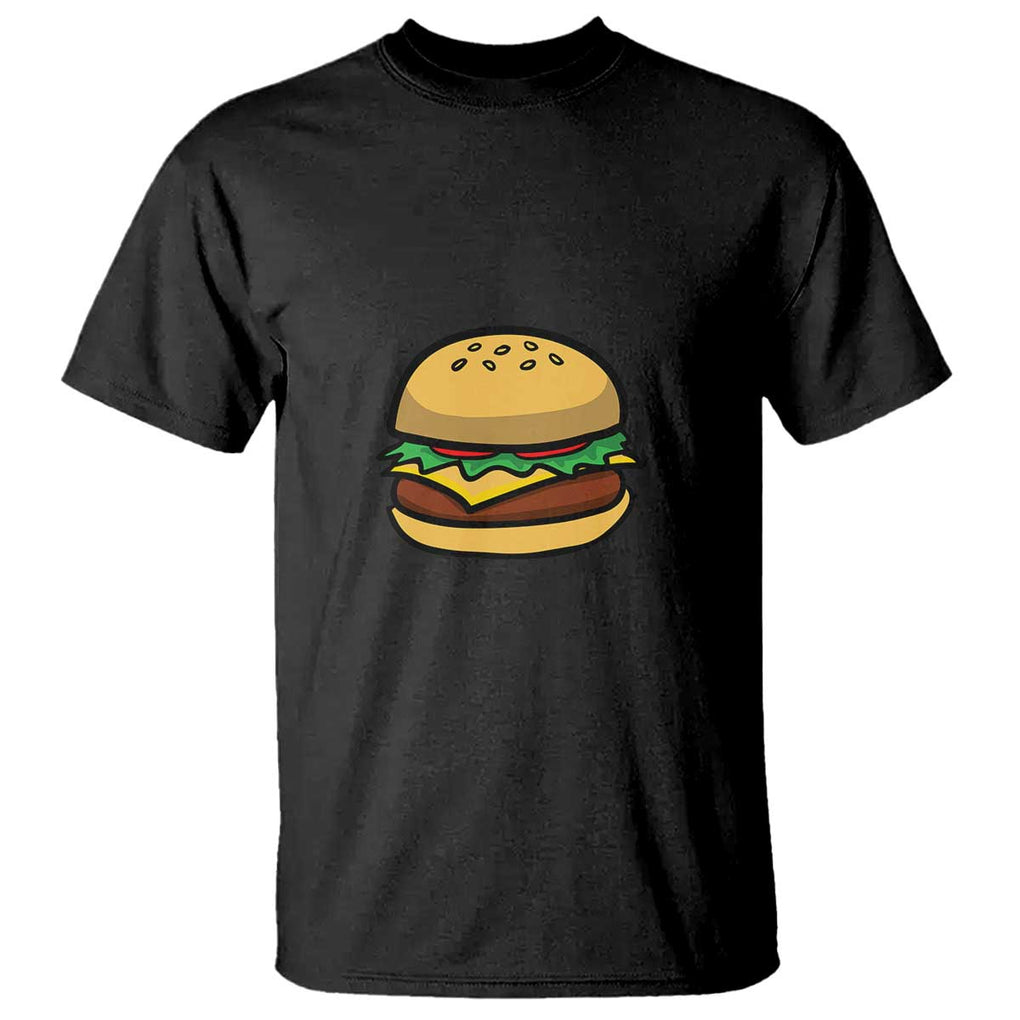 Hamburger Cheese BBQ T Shirt Cheeseburger Emoticon TS01 Black Print Your Wear