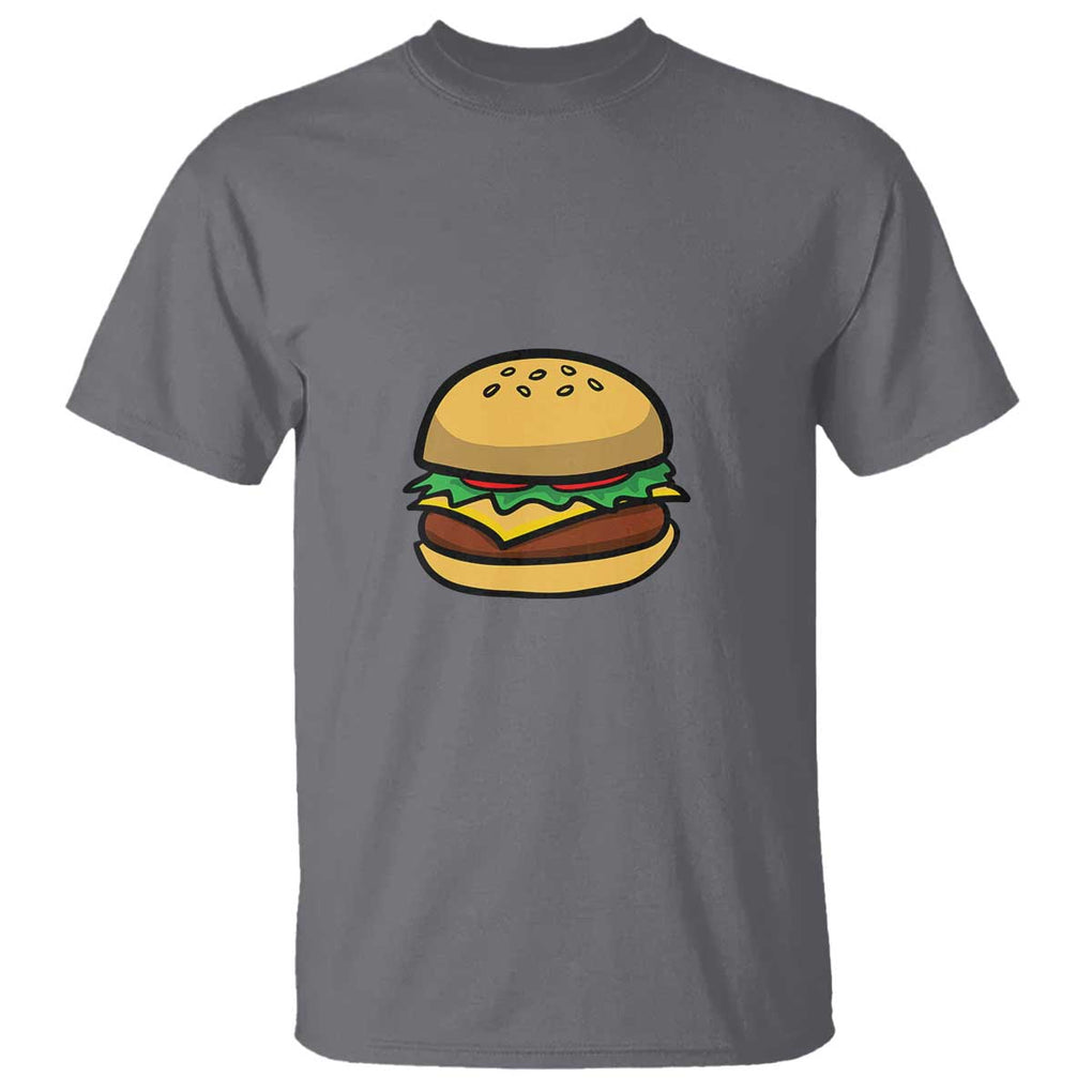 Hamburger Cheese BBQ T Shirt Cheeseburger Emoticon TS01 Charcoal Print Your Wear