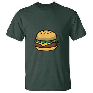 Hamburger Cheese BBQ T Shirt Cheeseburger Emoticon TS01 Dark Forest Green Print Your Wear