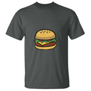 Hamburger Cheese BBQ T Shirt Cheeseburger Emoticon TS01 Dark Heather Print Your Wear