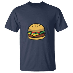 Hamburger Cheese BBQ T Shirt Cheeseburger Emoticon TS01 Navy Print Your Wear