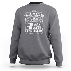 Master Legend BBQ Smoker Sweatshirt Grilling Enthusiast Gift, Funny BBQ Tee, Comfortable Cotton TS01 Charcoal Print Your Wear