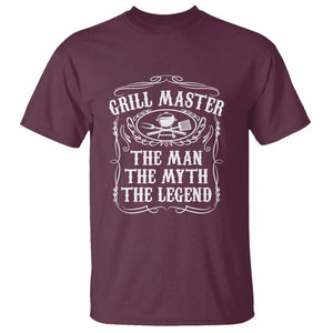 Master Legend BBQ Smoker T Shirt Grilling Enthusiast Gift, Funny BBQ Tee, Comfortable Cotton TS01 Maroon Print Your Wear