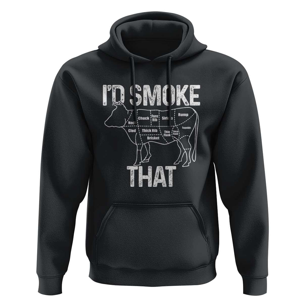 Chef Butcher Smoke Funny Hoodie BBQ Grilling Gift, Comfortable Cotton Tee, Humor Design TS01 Black Print Your Wear