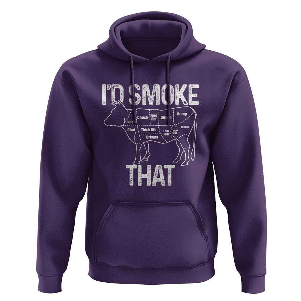 Chef Butcher Smoke Funny Hoodie BBQ Grilling Gift, Comfortable Cotton Tee, Humor Design TS01 Purple Print Your Wear