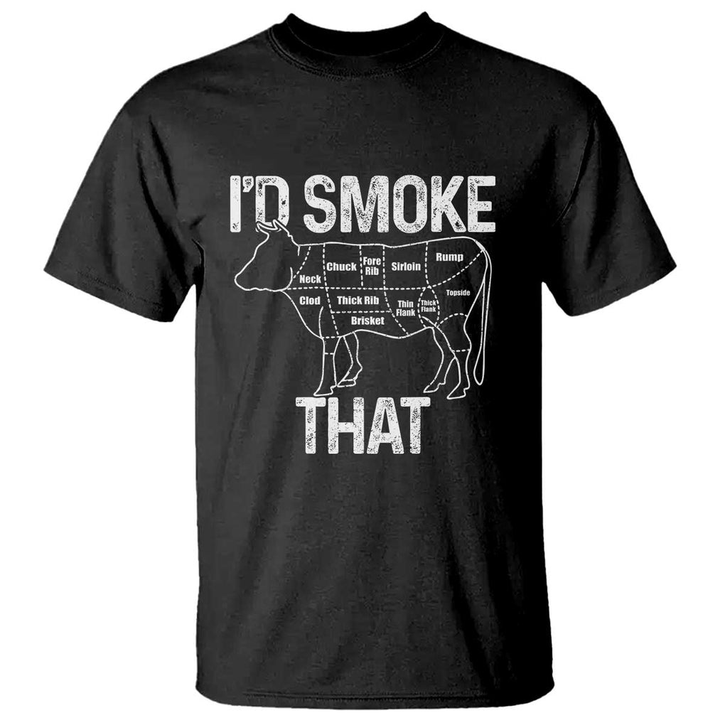 Chef Butcher Smoke Funny T Shirt BBQ Grilling Gift, Comfortable Cotton Tee, Humor Design TS01 Black Print Your Wear