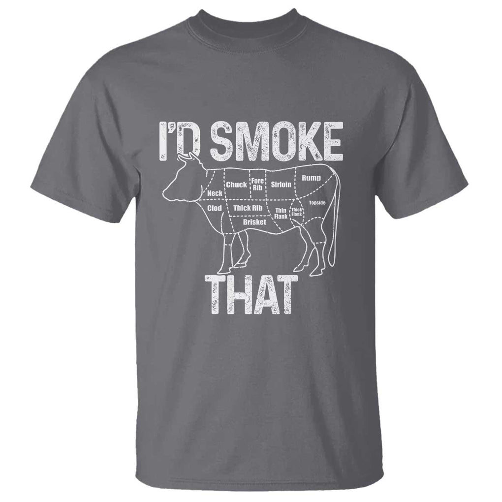 Chef Butcher Smoke Funny T Shirt BBQ Grilling Gift, Comfortable Cotton Tee, Humor Design TS01 Charcoal Print Your Wear