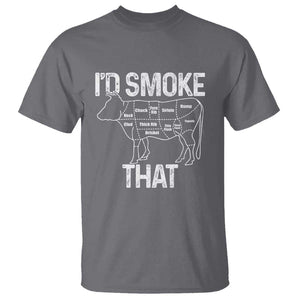 Chef Butcher Smoke Funny T Shirt BBQ Grilling Gift, Comfortable Cotton Tee, Humor Design TS01 Charcoal Print Your Wear