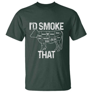 Chef Butcher Smoke Funny T Shirt BBQ Grilling Gift, Comfortable Cotton Tee, Humor Design TS01 Dark Forest Green Print Your Wear