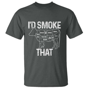 Chef Butcher Smoke Funny T Shirt BBQ Grilling Gift, Comfortable Cotton Tee, Humor Design TS01 Dark Heather Print Your Wear