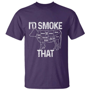 Chef Butcher Smoke Funny T Shirt BBQ Grilling Gift, Comfortable Cotton Tee, Humor Design TS01 Purple Print Your Wear