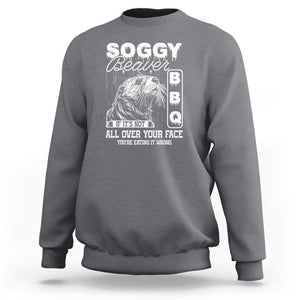 Soggy Beaver Funny BBQ Sweatshirt Humorous Eating Design, Comfortable Cotton Tee, Unique Gift TS01 Charcoal Print Your Wear