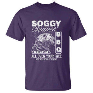 Soggy Beaver Funny BBQ T Shirt Humorous Eating Design, Comfortable Cotton Tee, Unique Gift TS01 Purple Print Your Wear