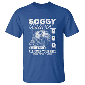 Soggy Beaver Funny BBQ T Shirt Humorous Eating Design, Comfortable Cotton Tee, Unique Gift TS01 Royal Blue Print Your Wear