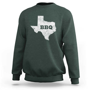 Vintage Retro Texas BBQ Sweatshirt State Pride Barbecue Graphic, Soft Cotton Tee, Classic Design TS01 Dark Forest Green Print Your Wear