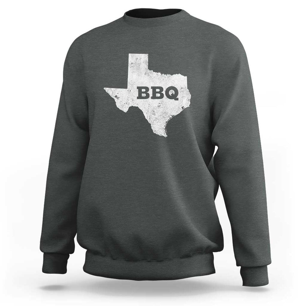 Vintage Retro Texas BBQ Sweatshirt State Pride Barbecue Graphic, Soft Cotton Tee, Classic Design TS01 Dark Heather Print Your Wear