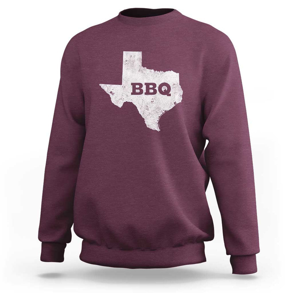 Vintage Retro Texas BBQ Sweatshirt State Pride Barbecue Graphic, Soft Cotton Tee, Classic Design TS01 Maroon Print Your Wear