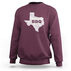 Vintage Retro Texas BBQ Sweatshirt State Pride Barbecue Graphic, Soft Cotton Tee, Classic Design TS01 Maroon Print Your Wear