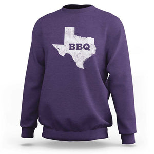 Vintage Retro Texas BBQ Sweatshirt State Pride Barbecue Graphic, Soft Cotton Tee, Classic Design TS01 Purple Print Your Wear