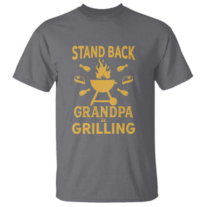 Mens Funny Grandpa Grilling T Shirt Stand Back BBQ Tee, Fathers Day Gift, Comfortable Cotton TS01 Charcoal Print Your Wear