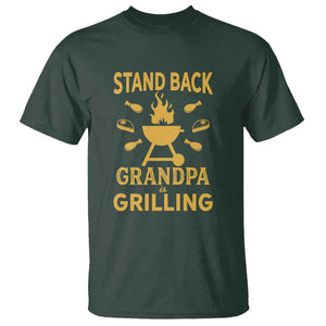 Mens Funny Grandpa Grilling T Shirt Stand Back BBQ Tee, Fathers Day Gift, Comfortable Cotton TS01 Dark Forest Green Print Your Wear