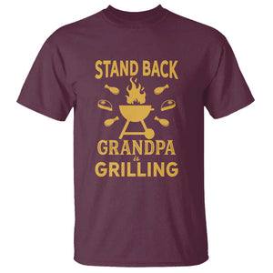 Mens Funny Grandpa Grilling T Shirt Stand Back BBQ Tee, Fathers Day Gift, Comfortable Cotton TS01 Maroon Print Your Wear