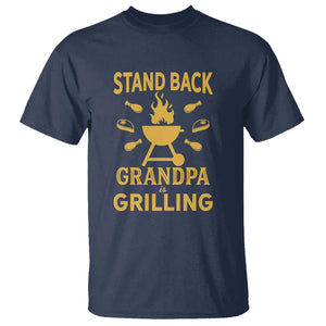 Mens Funny Grandpa Grilling T Shirt Stand Back BBQ Tee, Fathers Day Gift, Comfortable Cotton TS01 Navy Print Your Wear