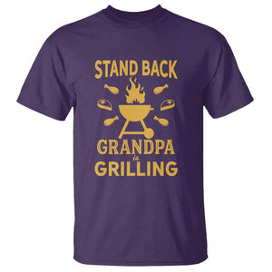 Mens Funny Grandpa Grilling T Shirt Stand Back BBQ Tee, Fathers Day Gift, Comfortable Cotton TS01 Purple Print Your Wear