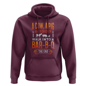 Barbecue Joke Hoodie for Grill MastersFunny Chef Gift, BBQ Tee TS01 Maroon Print Your Wear