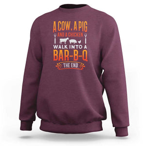 Barbecue Joke Sweatshirt for Grill MastersFunny Chef Gift, BBQ Tee TS01 Maroon Print Your Wear