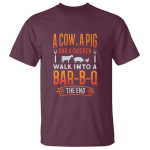 Barbecue Joke T Shirt for Grill MastersFunny Chef Gift, BBQ Tee TS01 Maroon Print Your Wear