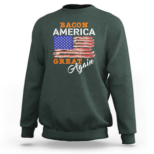 2024 BBQ Sweatshirt Bacon America Great AgainFunny Barbecue TS01 Dark Forest Green Print Your Wear