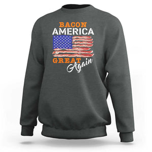 2024 BBQ Sweatshirt Bacon America Great AgainFunny Barbecue TS01 Dark Heather Print Your Wear