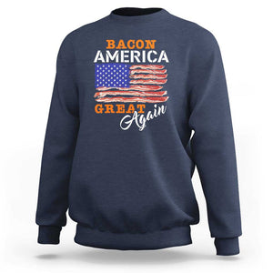 2024 BBQ Sweatshirt Bacon America Great AgainFunny Barbecue TS01 Navy Print Your Wear