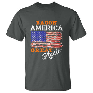 2024 BBQ T Shirt Bacon America Great AgainFunny Barbecue TS01 Dark Heather Print Your Wear