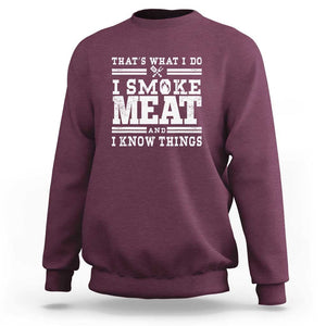 Funny Pitmaster BBQ Sweatshirt I Smoke Meat Smoker Grill Gift TS01 Maroon Print Your Wear