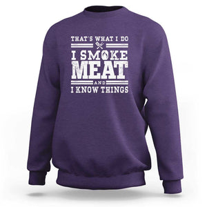 Funny Pitmaster BBQ Sweatshirt I Smoke Meat Smoker Grill Gift TS01 Purple Print Your Wear