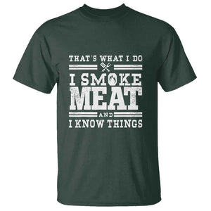 Funny Pitmaster BBQ T Shirt I Smoke Meat Smoker Grill Gift TS01 Dark Forest Green Print Your Wear