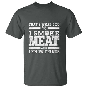 Funny Pitmaster BBQ T Shirt I Smoke Meat Smoker Grill Gift TS01 Dark Heather Print Your Wear